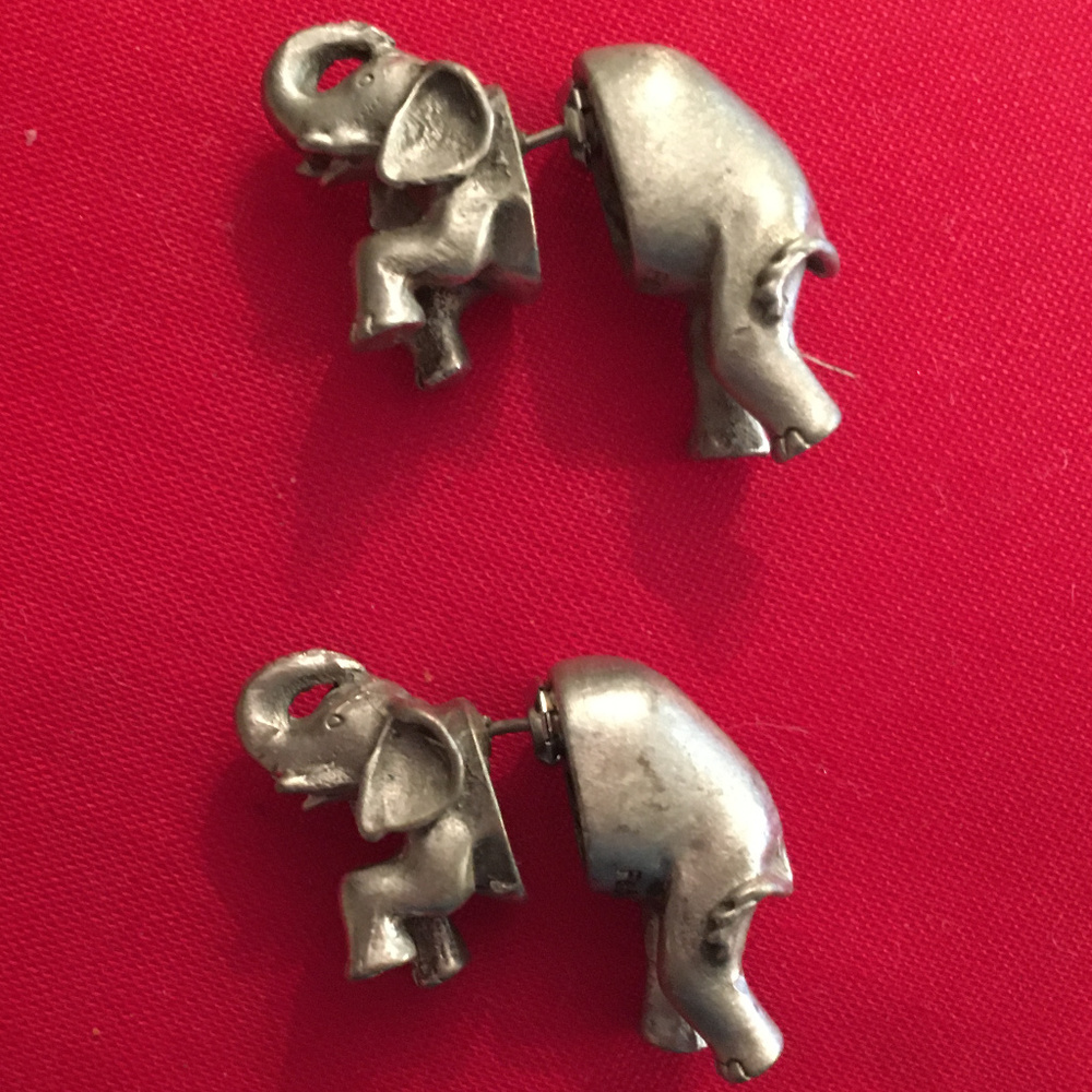 Pewter Elephant Earrings